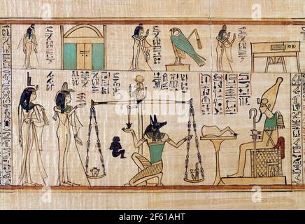 Weighing of the Heart, Book of the Dead for the Singer of Amun, Nany Stock Photo