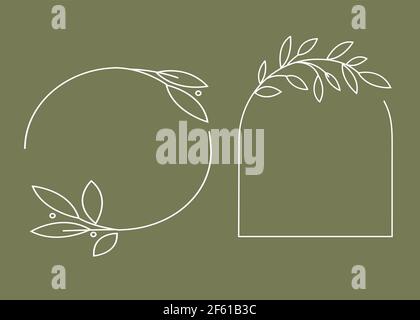 vector logo elements, geometric floral frames,eps Stock Vector