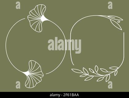 vector logo elements, geometric floral frames,eps Stock Vector