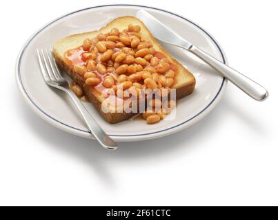 baked beans on toast, english breakfast Stock Photo