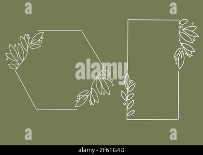 vector logo elements, geometric floral frames,eps Stock Vector