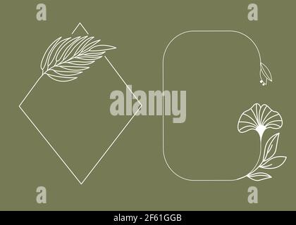 vector logo elements, geometric floral frames,eps Stock Vector
