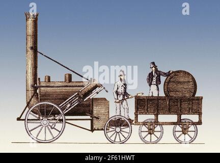 Stephenson, 'Rocket' Steam Locomotive, 1829 Stock Photo