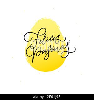 Greeting card. Translation from Spanish Happy Easter Stock Vector
