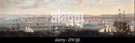 New York City, Panorama, 1844 Stock Photo