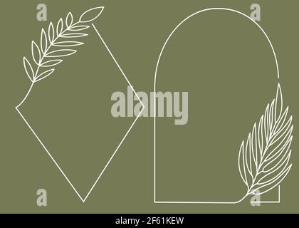 vector logo elements, geometric floral frames,eps Stock Vector
