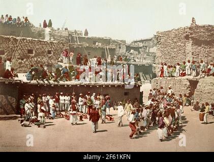 Rain Dance, Zuni Pueblo, NM, 1899 Stock Photo