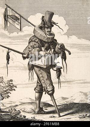 Historical Artwork Of A 17th Century Rat-catcher Wood Print by