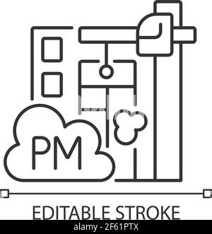 Demolition sites linear icon Stock Vector