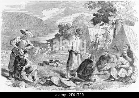 Chinese Gold Miners, California, 1857 Stock Photo