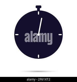 Stopwatch icon. Dark color isolated on white background. Flat style. Vector illustration Stock Vector