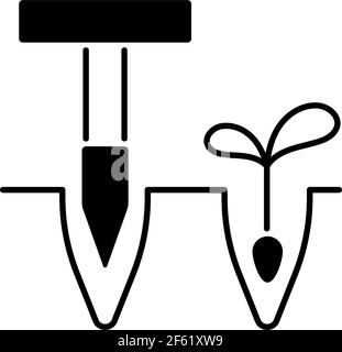 Dibbler black linear icon Stock Vector