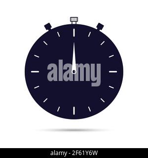 Stopwatch icon. Dark color isolated on white background. Flat style ...