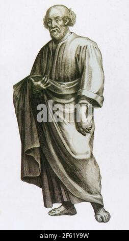 Apicurus Epicurus (341-270 BC). Greek philosopher. Bust. Roman copy of a Greek ...