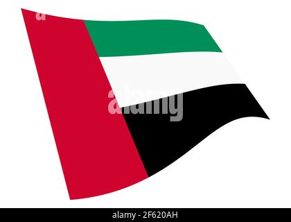 United Arab Emirates waving flag graphic isolated on white with clipping path 3d illustration Stock Photo