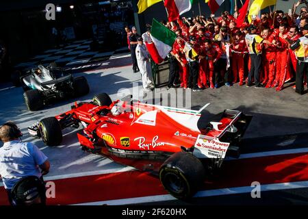 VETTEL Sebastian (ger) Ferrari SF70-H team scuderia Ferrari ambiance winner during 2017 Formula 1 championship at Melbourne, Race Australia Grand Prix, from March 23 To 26 - Photo DPPI Stock Photo