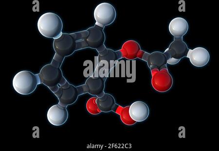 Aspirin, Molecular Model Stock Photo