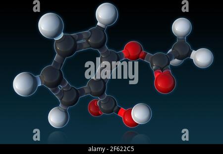 Aspirin, Molecular Model Stock Photo