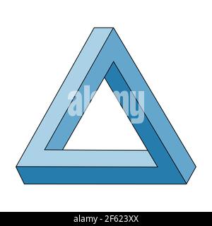 Optical Illusion, Penrose Triangle, Illustration Stock Photo - Alamy