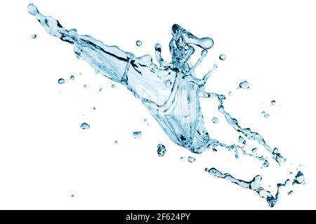 Clear water splash with drops. Isolated on a white Stock Photo
