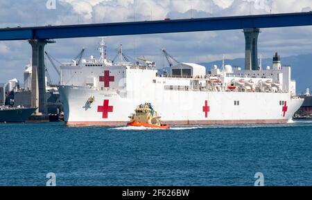 USNS Mercy, Hospital Ship Stock Photo
