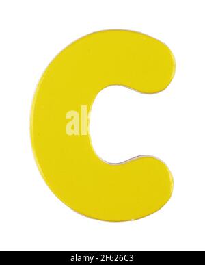 lower case c magnetic letter on white with clipping path Stock Photo