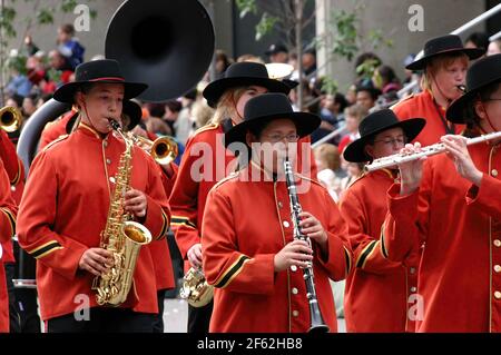 CALGARY,  CANADA - JUL 9, 2004  -Participants in the  Calgary Stampede Parade,  Alberta, Canada Stock Photo