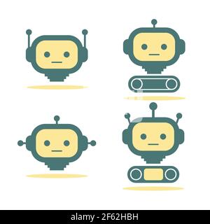 set of metal robot vector image Stock Vector