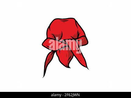 Red color of durag drawing illustration design Stock Vector