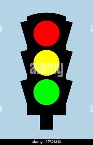 Traffic light - vector icon. Flat style. Vector illustration Stock Vector
