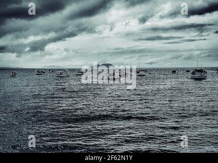 Stormy sea in black and white Stock Photo - Alamy