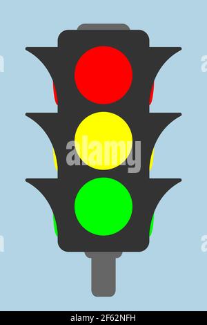 Traffic light - vector icon. Flat style. Vector illustration Stock Vector