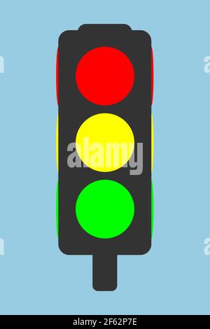 Traffic light - vector icon. Flat style. Vector illustration Stock Vector