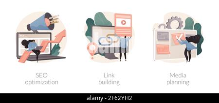 SEO strategy abstract concept vector illustrations. Stock Vector