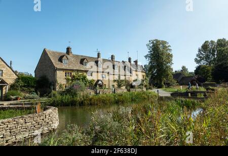 Lower Slaughter Village, Cotswolds, Gloucestershire England, UK, Europe Stock Photo