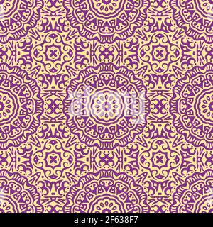 Colorful seamless mandala design.Geometrical oriental floral pattern background. Stock Vector