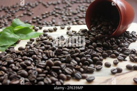 Coffee Beans on top of the table stock photo Stock Photo