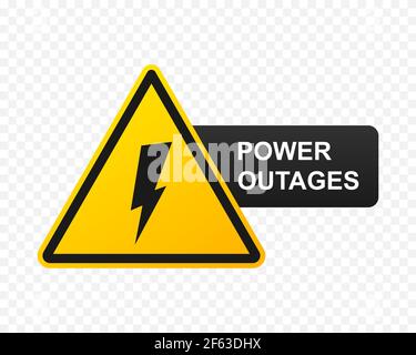 Power Outages banner symbol isolated on transparent background. Power Outages icon Vector EPS 10 Stock Vector