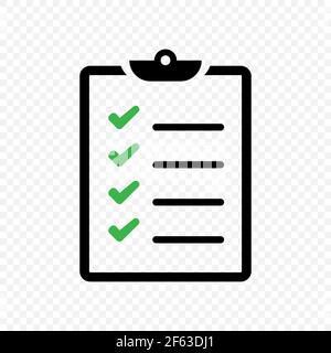 Cheklist clipboard vector icon. Check list symbol isolated Vector EPS 10 Stock Vector