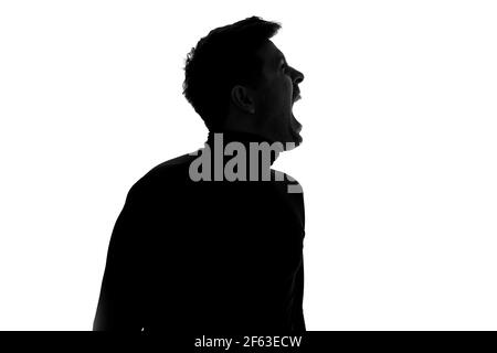 man shouting silhouette
