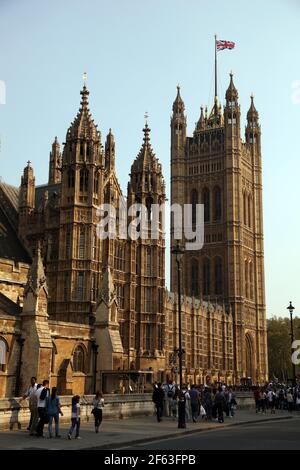 21 April 2011. London, England. The British Houses of Parliament. Photo copyright ©; Charlie Varley/varleypix.com Stock Photo