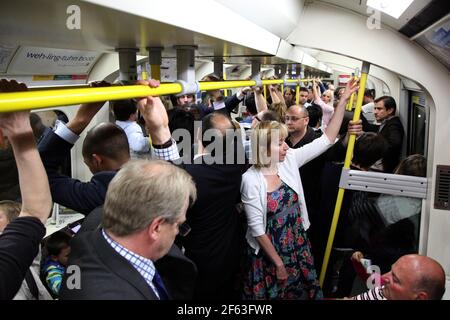 London, England, Victoria Station, Tube, Underground, Westminster Abbey, London Evening Standard, Tourism, Commuters. Stock Photo