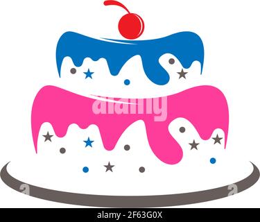 Wedding cake logo, Cake icon design vector illustration template Stock Vector