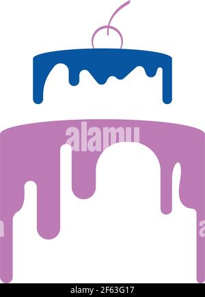 Wedding cake logo, Cake icon design vector illustration template Stock Vector