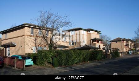 Houses in Milton Keynes, Buckinghamshire in the UK Stock Photo