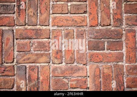 Pattern on red brick wall Stock Photo