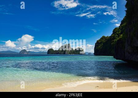 El Nido Palawan Island hopping with fantastic beach and view from small island, uneso nature resort in the Philippines Stock Photo