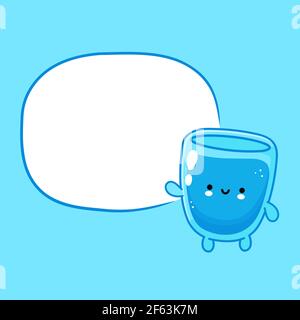 kawaii cute funny water glass Stock Vector Image & Art - Alamy