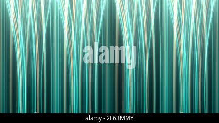 Green Blue white wave abstract background falling into the center of a white bright light. Stock Photo