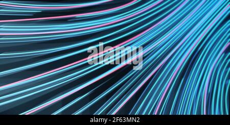 Blue white wave abstract background falling into the center of a white bright light. Stock Photo